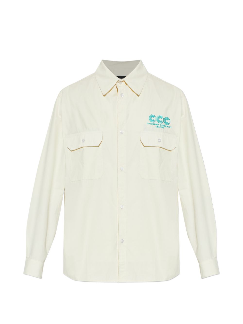 Camicia a maniche lunghe con ricamo in bianco Willy chavarria - uomo 