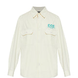 Camicia a maniche lunghe con ricamo in bianco Willy chavarria - uomo 