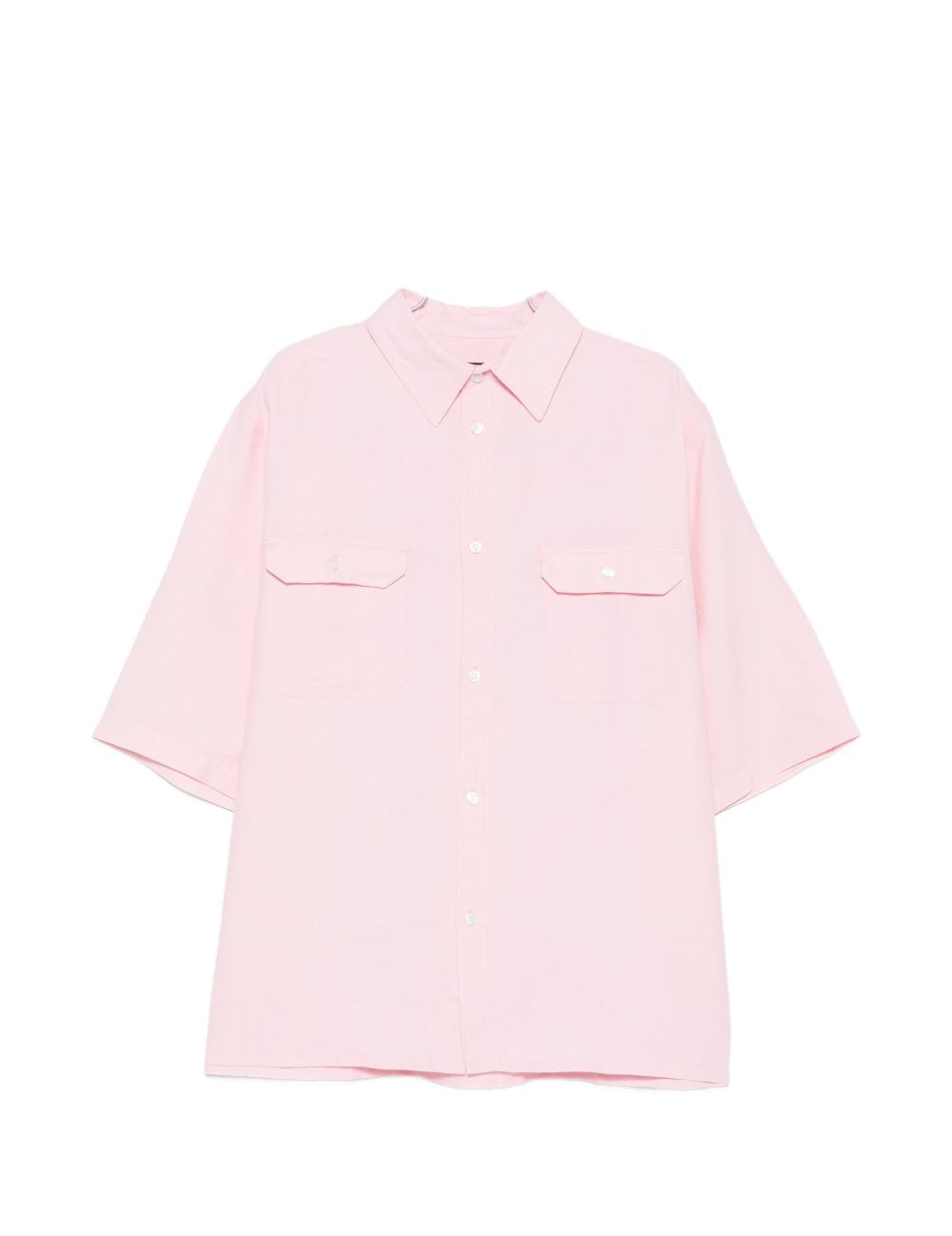 Camicia a maniche corte con tasca a patta in Corcoran in rosa Willy chavarria - uomo 