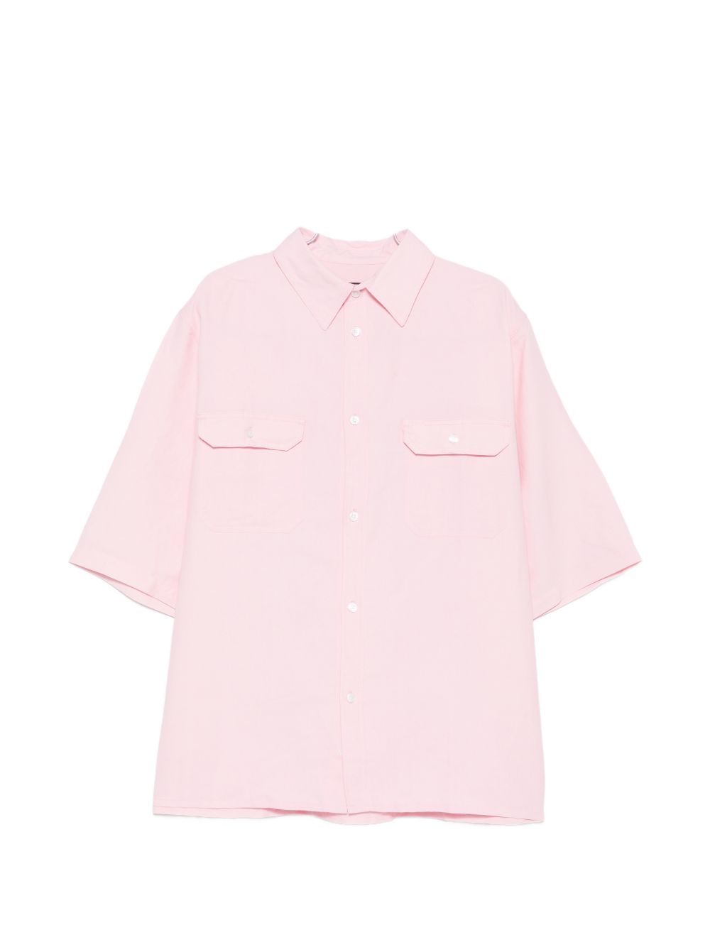 Camicia a maniche corte con tasca a patta in Corcoran in rosa Willy chavarria - uomo 