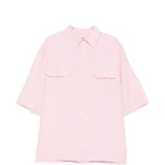 Camicia a maniche corte con tasca a patta in Corcoran in rosa Willy chavarria - uomo 