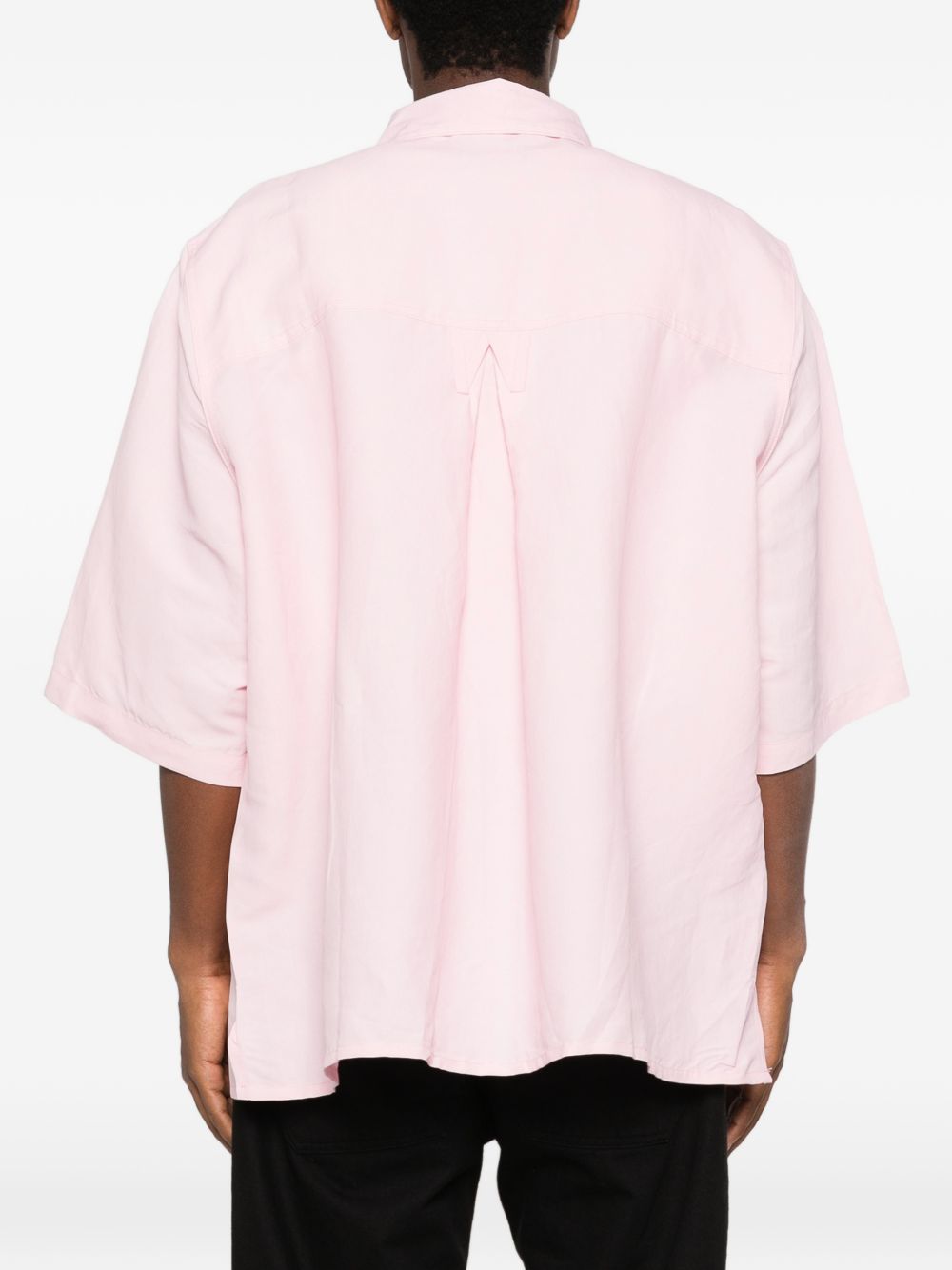 Camicia a maniche corte con tasca a patta in Corcoran in rosa Willy chavarria - uomo 