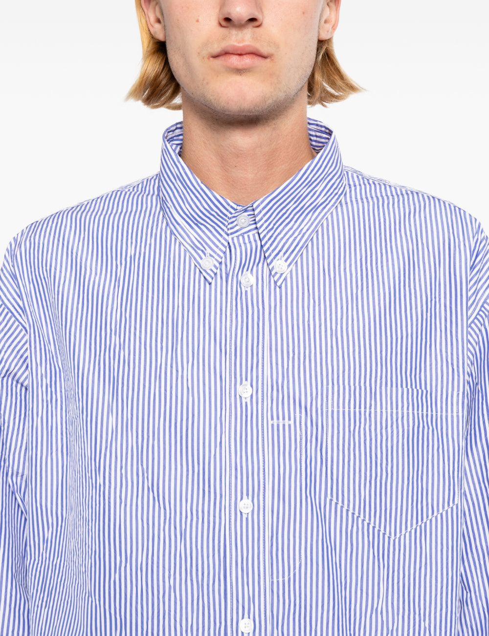 Camicia a righe con bottoni in blu Willy chavarria - uomo 