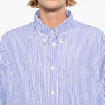 Camicia a righe con bottoni in blu Willy chavarria - uomo 