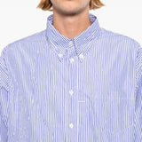Camicia a righe con bottoni in blu Willy chavarria - uomo 