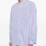 Camicia a righe con bottoni in blu Willy chavarria - uomo 
