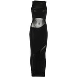 Abito lungo con scollo girocollo in nero Wolford - donna 