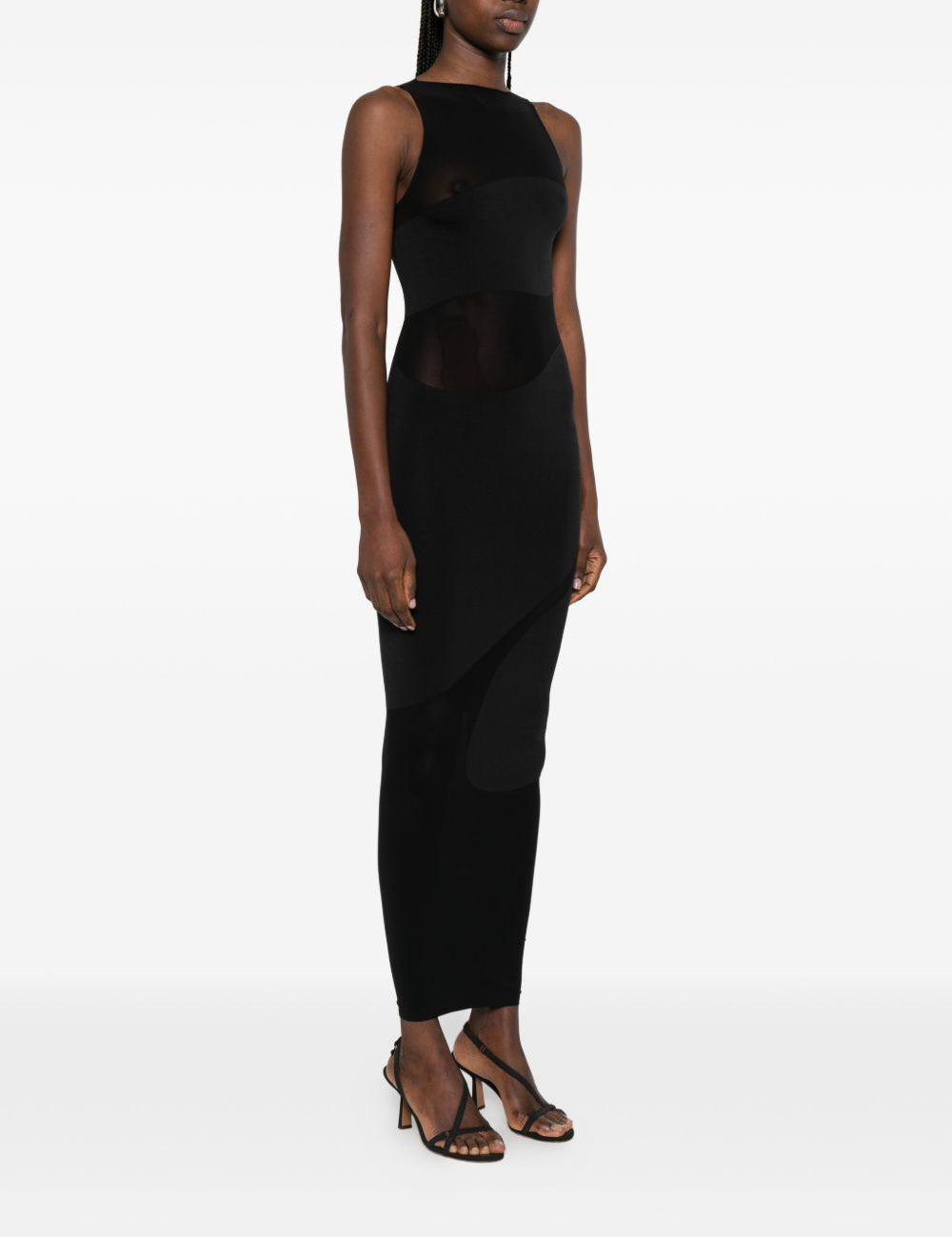 Abito lungo con scollo girocollo in nero Wolford - donna 