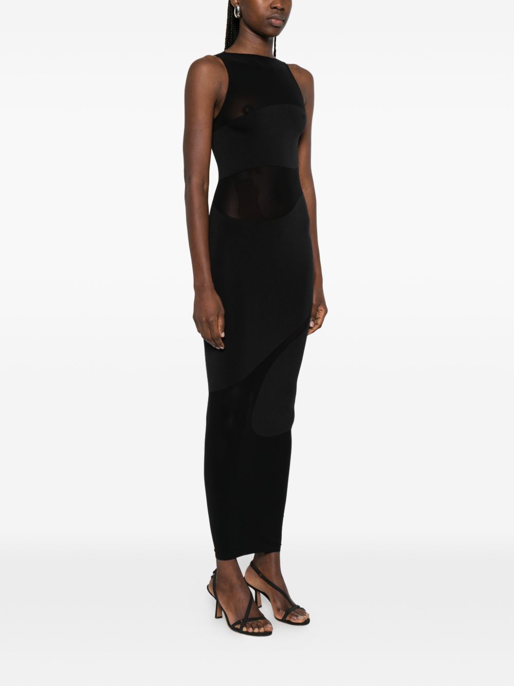 Abito lungo con scollo girocollo in nero Wolford - donna 