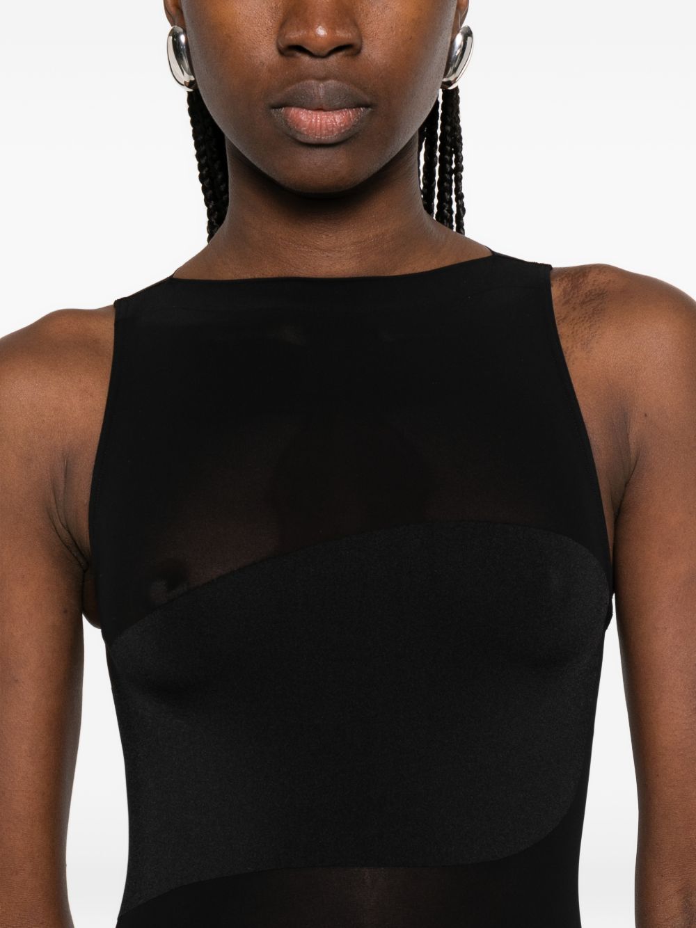 Abito lungo con scollo girocollo in nero Wolford - donna 