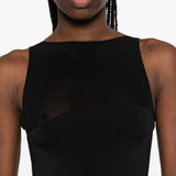Abito lungo con scollo girocollo in nero Wolford - donna 