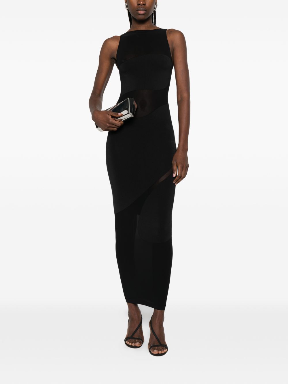 Abito lungo con scollo girocollo in nero Wolford - donna 