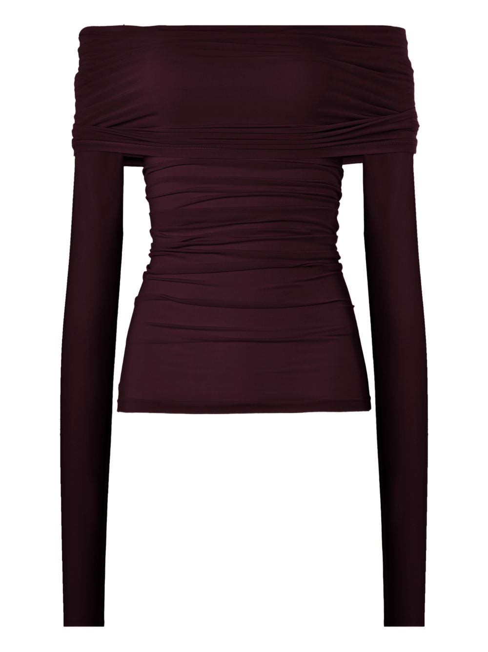 Top a maniche lunghe drappeggiato in viola Wolford - donna 