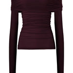 Top a maniche lunghe drappeggiato in viola Wolford - donna 