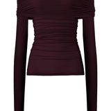 Top a maniche lunghe drappeggiato in viola Wolford - donna 