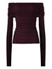 Wolford purple draped long-sleeved top - women's