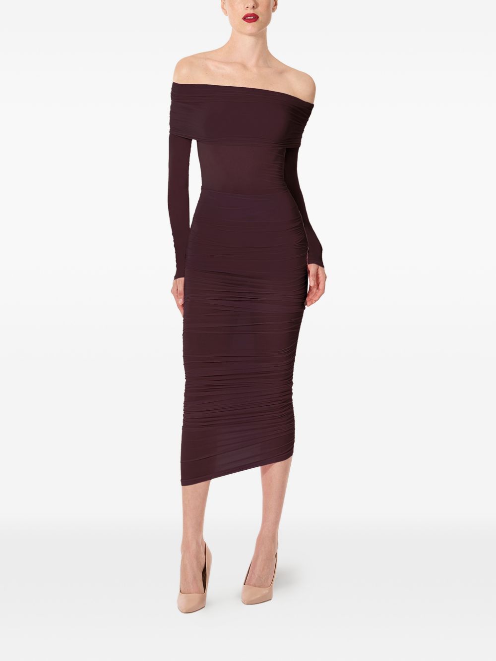 Top a maniche lunghe drappeggiato in viola Wolford - donna 