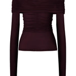 Top a maniche lunghe drappeggiato in viola Wolford - donna 