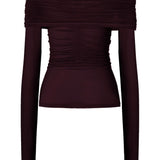 Top a maniche lunghe drappeggiato in viola Wolford - donna 