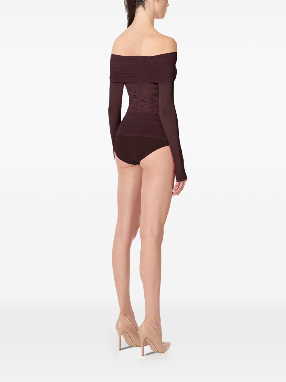 Top a maniche lunghe drappeggiato in viola Wolford - donna 