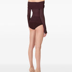 Top a maniche lunghe drappeggiato in viola Wolford - donna 