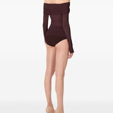 Top a maniche lunghe drappeggiato in viola Wolford - donna 