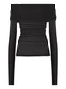 Top a maniche lunghe con drappeggio trasparente in nero Wolford - donna