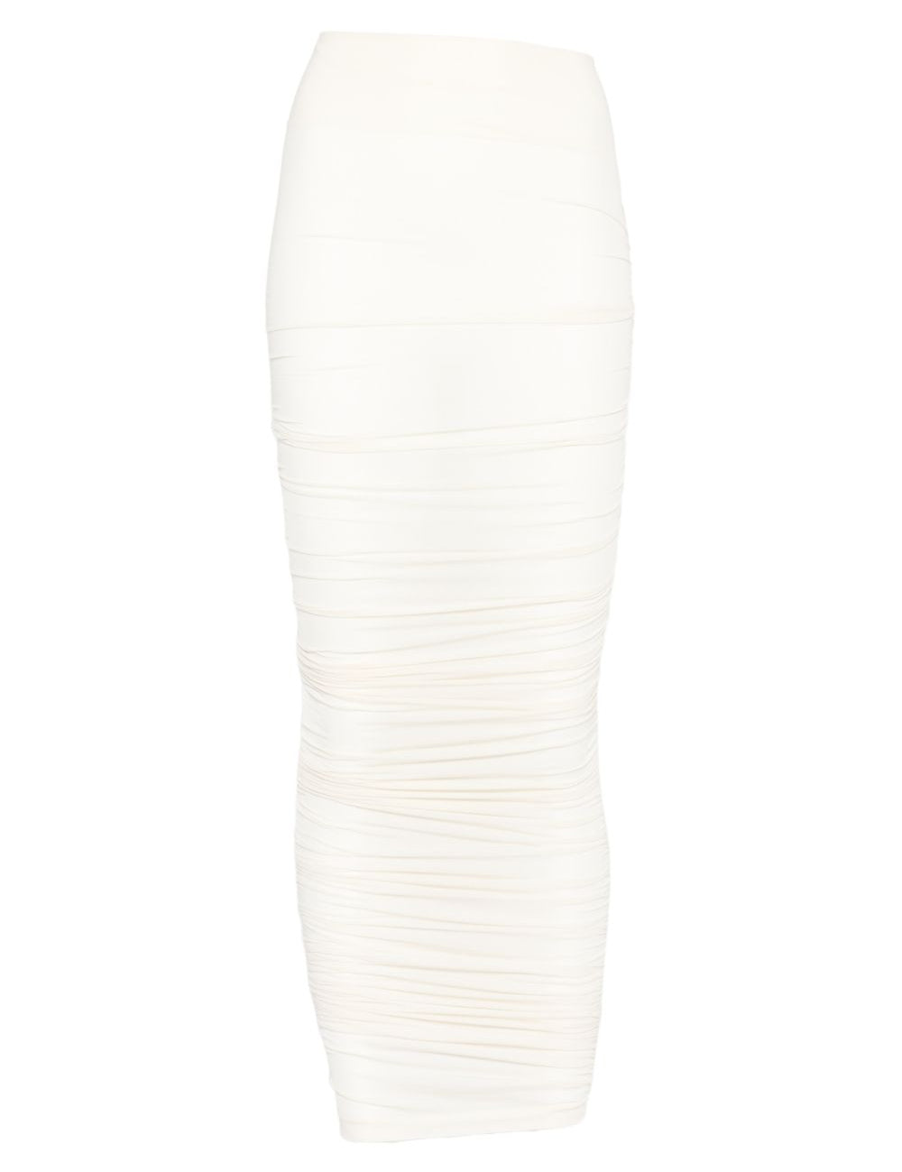 Gonna midi semitrasparente a vita alta in avorio Wolford - donna 