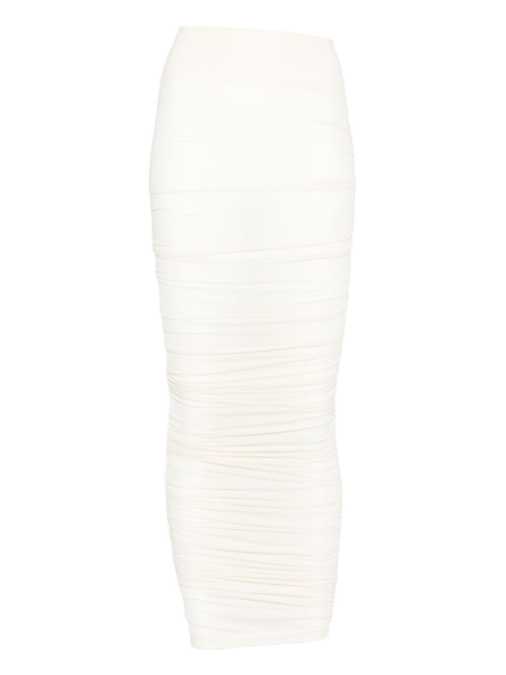 Gonna midi semitrasparente a vita alta in avorio Wolford - donna 