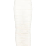 Gonna midi semitrasparente a vita alta in avorio Wolford - donna 