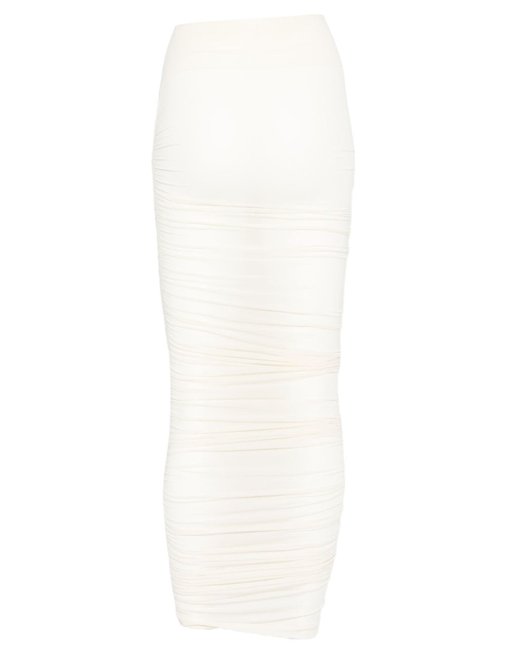 Gonna midi semitrasparente a vita alta in avorio Wolford - donna 