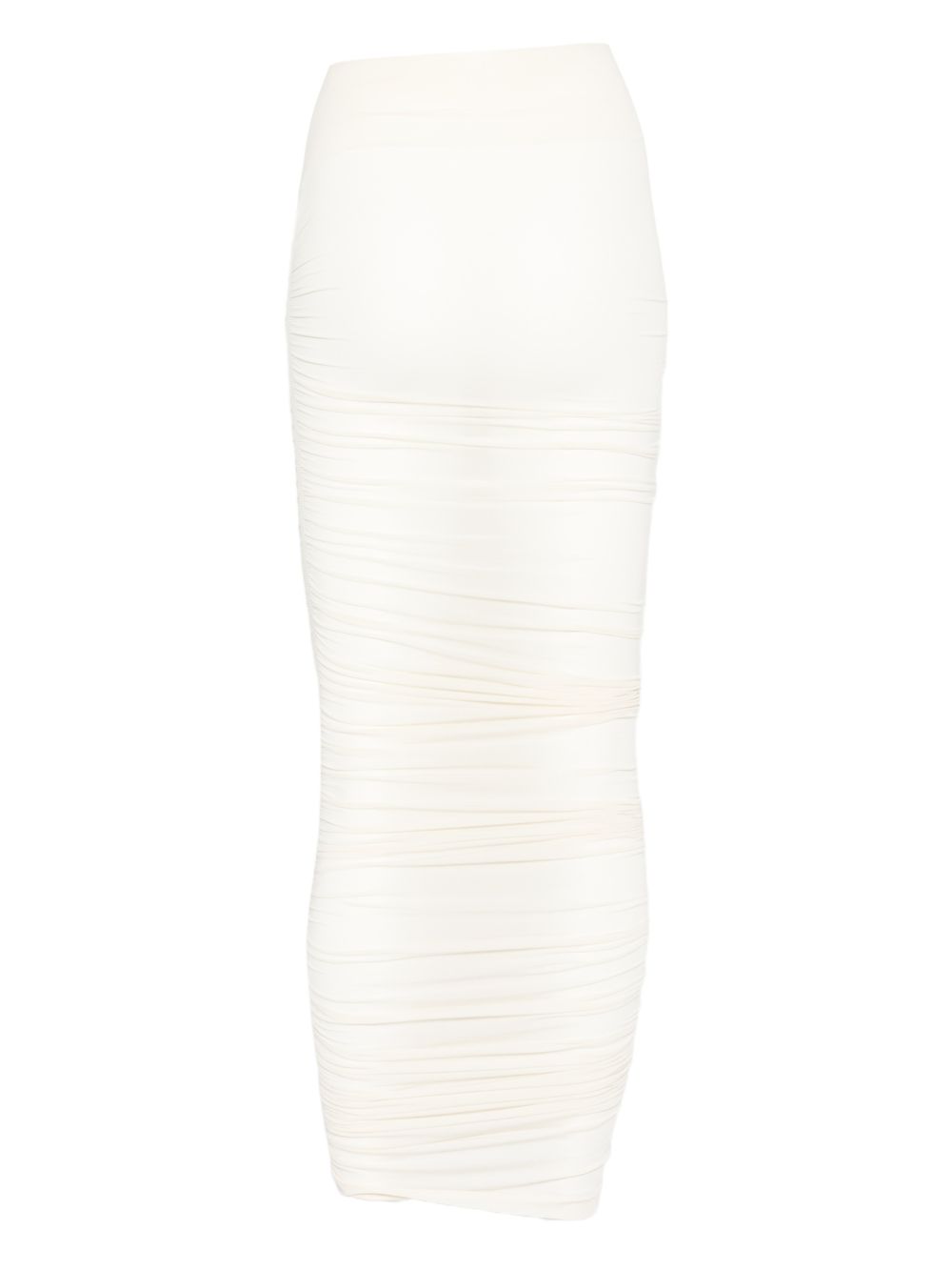 Gonna midi semitrasparente a vita alta in avorio Wolford - donna 