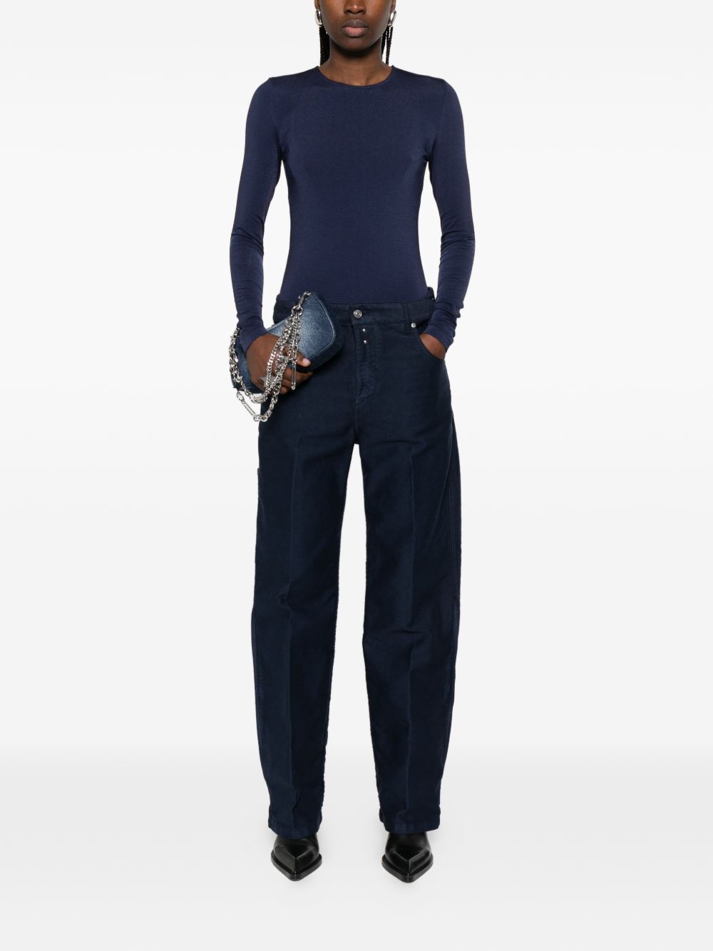 Body a maniche lunghe in blu Wolford - donna 