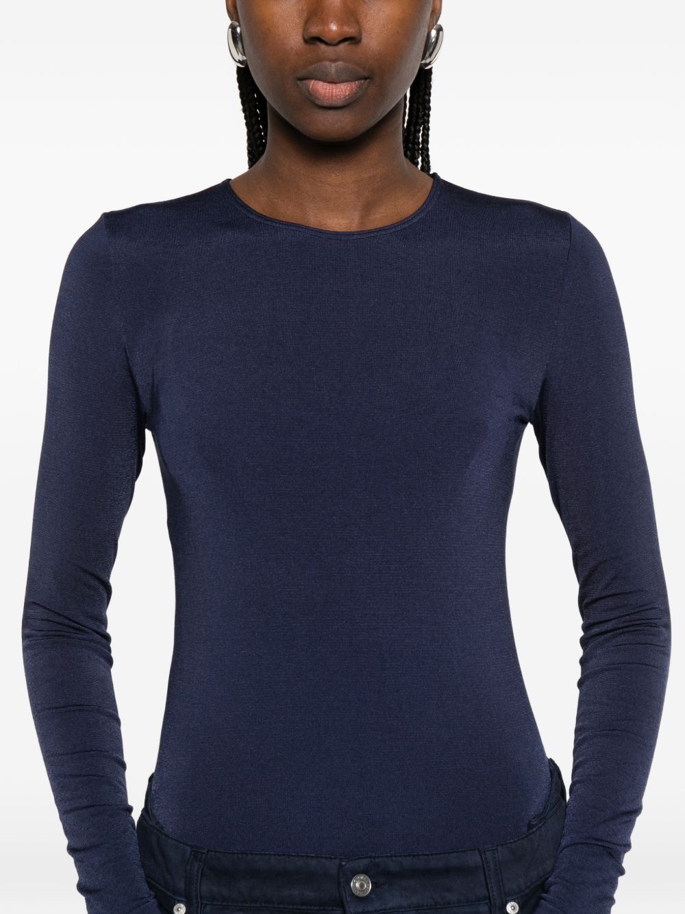 Body a maniche lunghe in blu Wolford - donna 