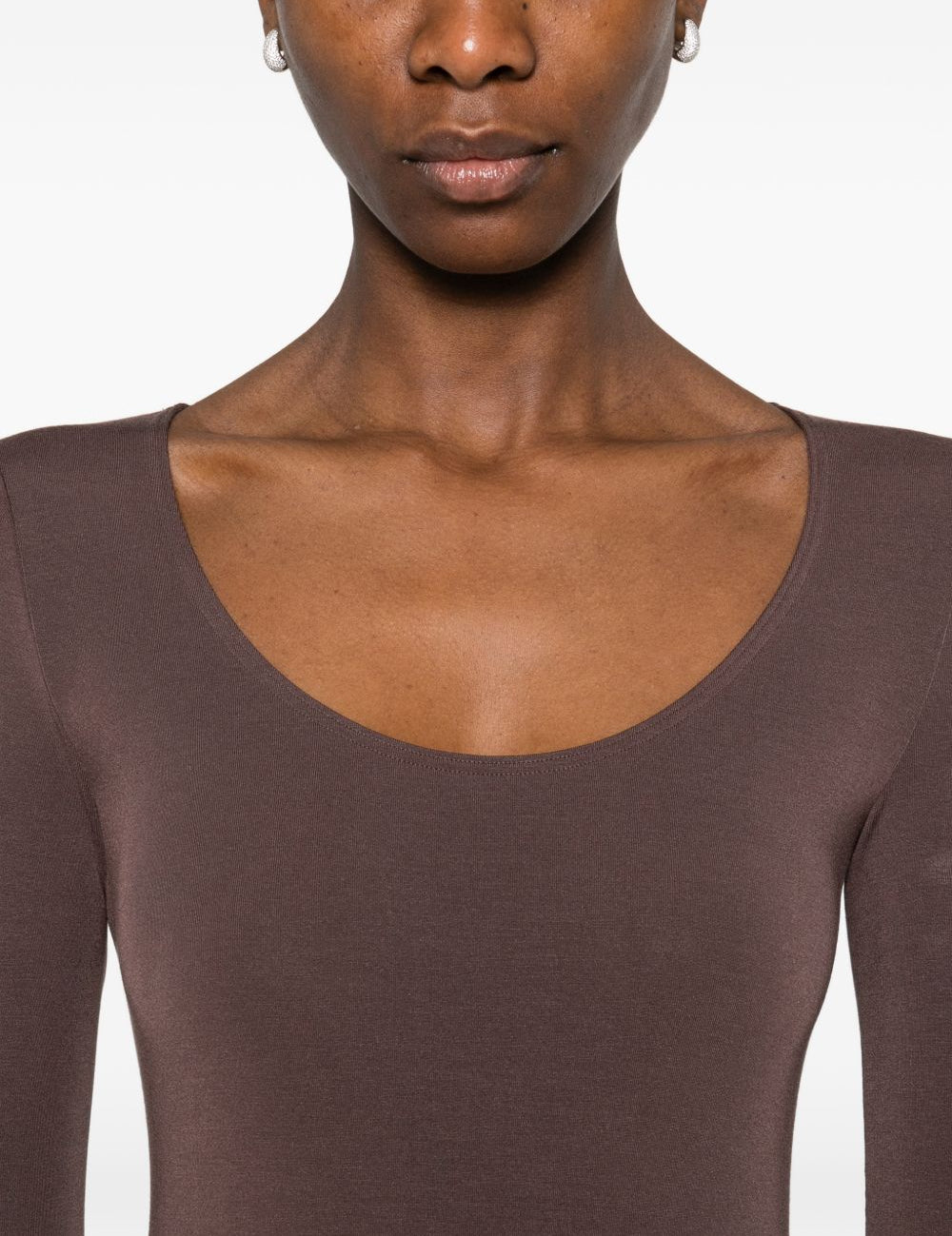 Body tokio con scollo ampio in marrone Wolford - donna 