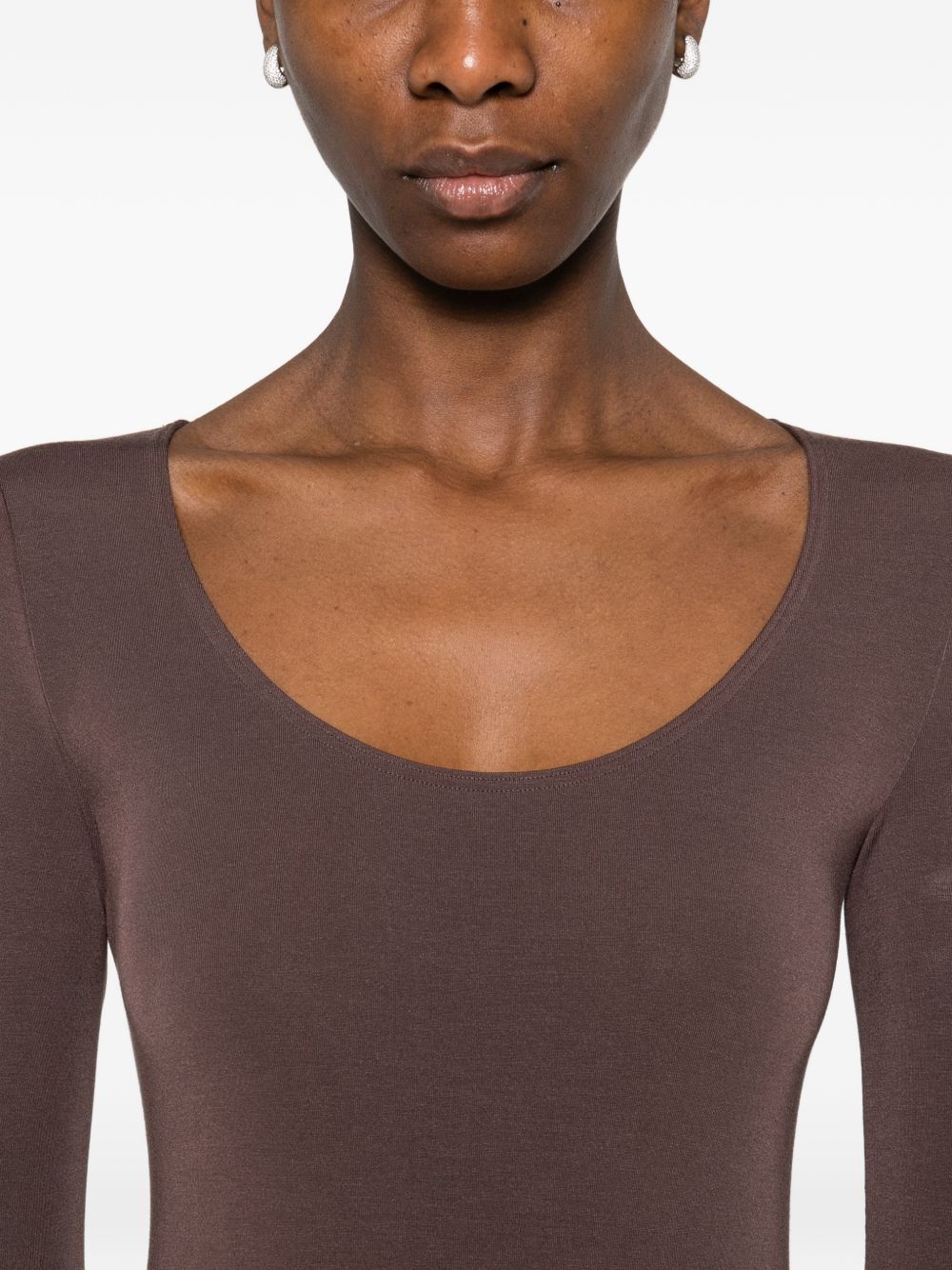 Body tokio con scollo ampio in marrone Wolford - donna 