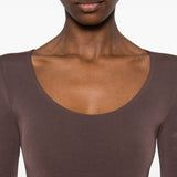 Body tokio con scollo ampio in marrone Wolford - donna 