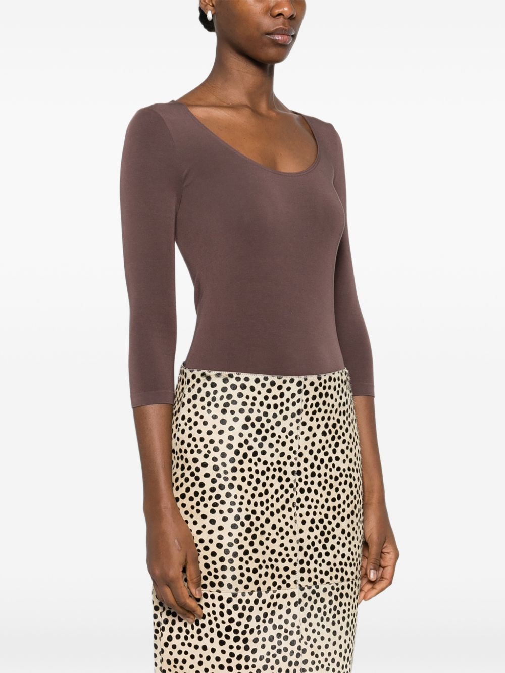 Body tokio con scollo ampio in marrone Wolford - donna 
