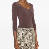 Body tokio con scollo ampio in marrone Wolford - donna 