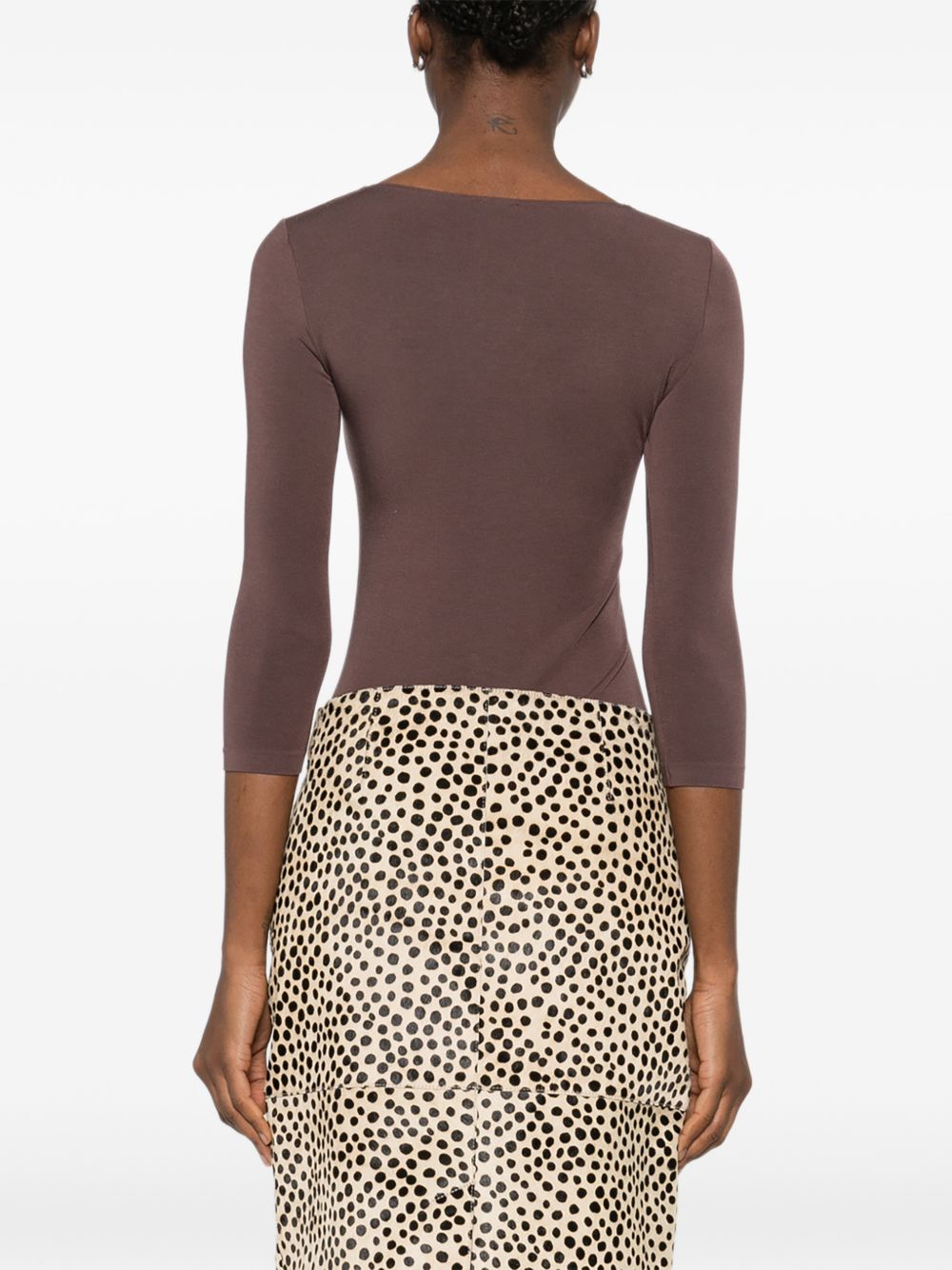 Body tokio con scollo ampio in marrone Wolford - donna 