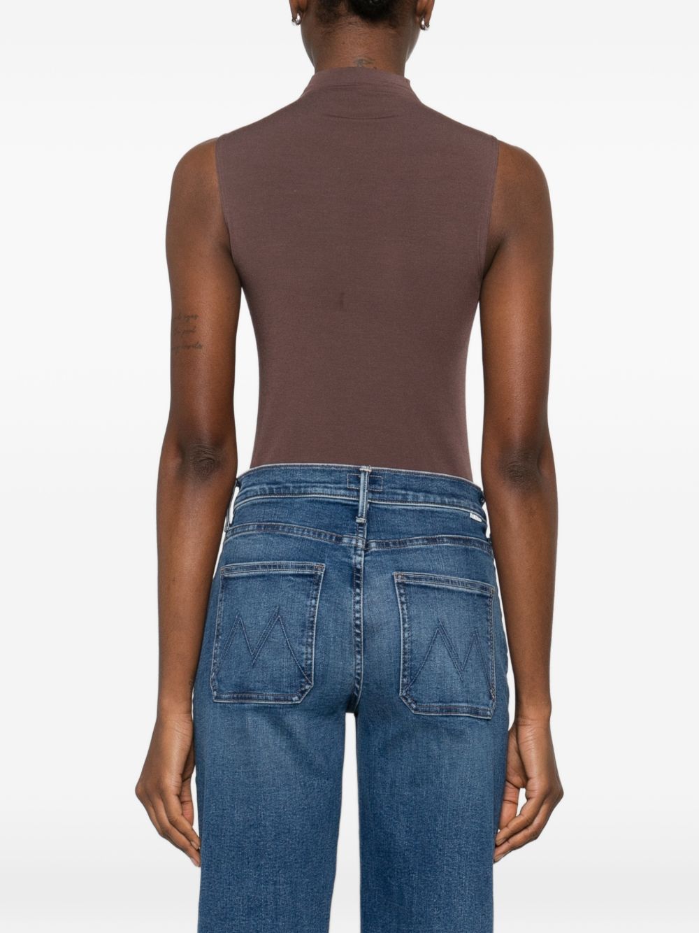 Body senza maniche a collo alto in marrone Wolford - donna 