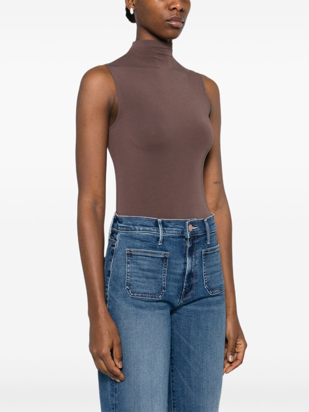 Body senza maniche a collo alto in marrone Wolford - donna 