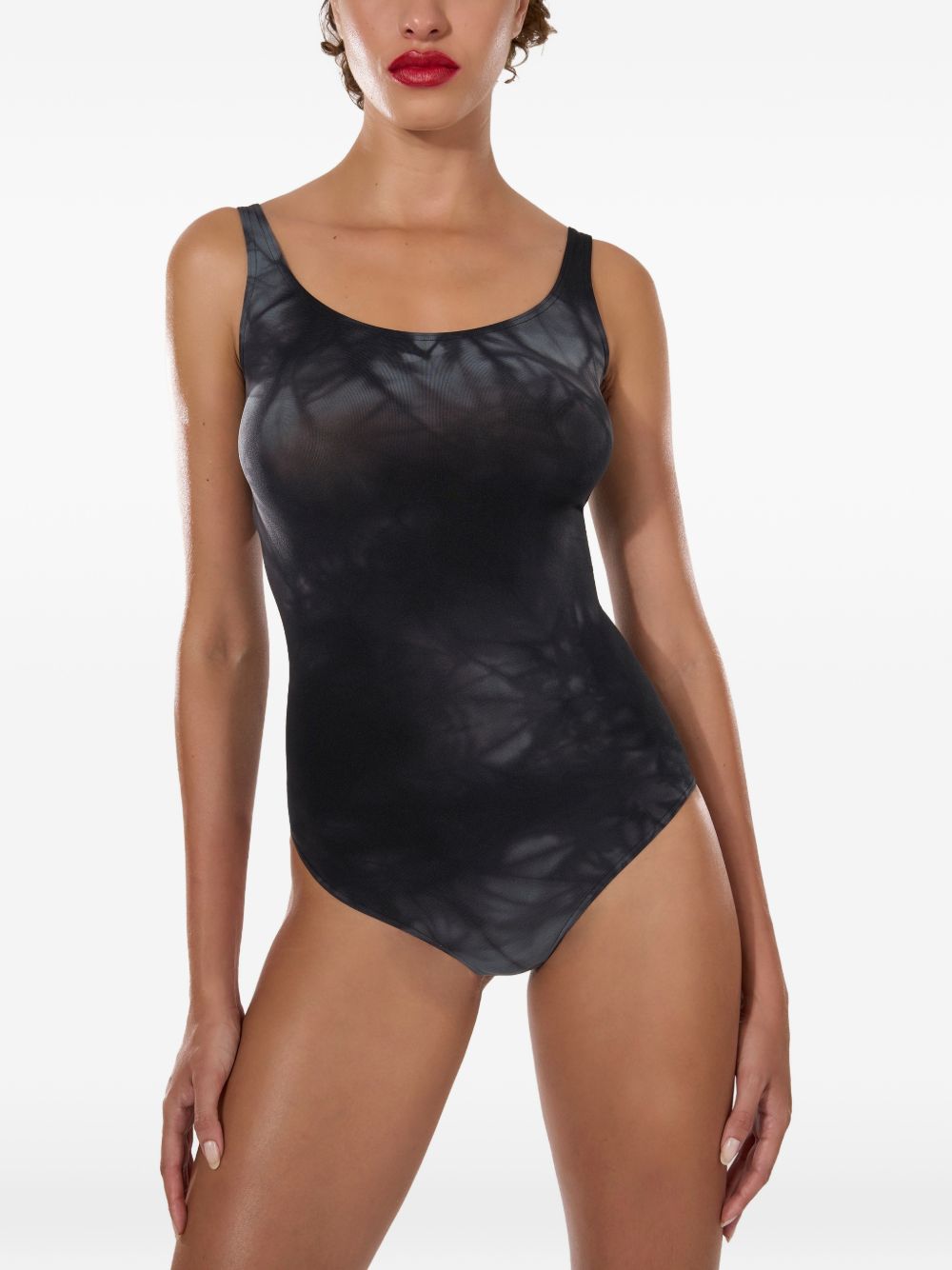 Body con fantasia tie dye in nero Wolford - donna 
