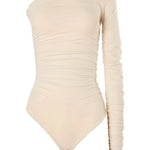 Body semi trasparente in crema Wolford - donna 