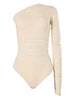Body semi trasparente in crema Wolford - donna