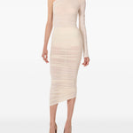 Body semi trasparente in crema Wolford - donna 