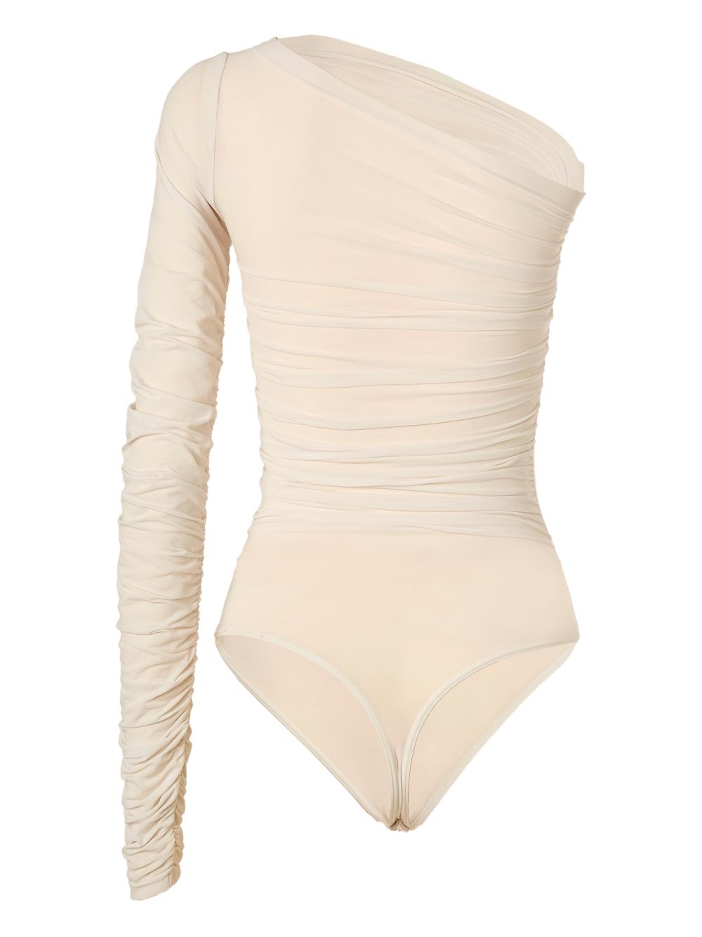 Body semi trasparente in crema Wolford - donna 