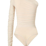 Body semi trasparente in crema Wolford - donna 