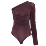 Body monospalla a maniche lunghe in viola Wolford - donna 