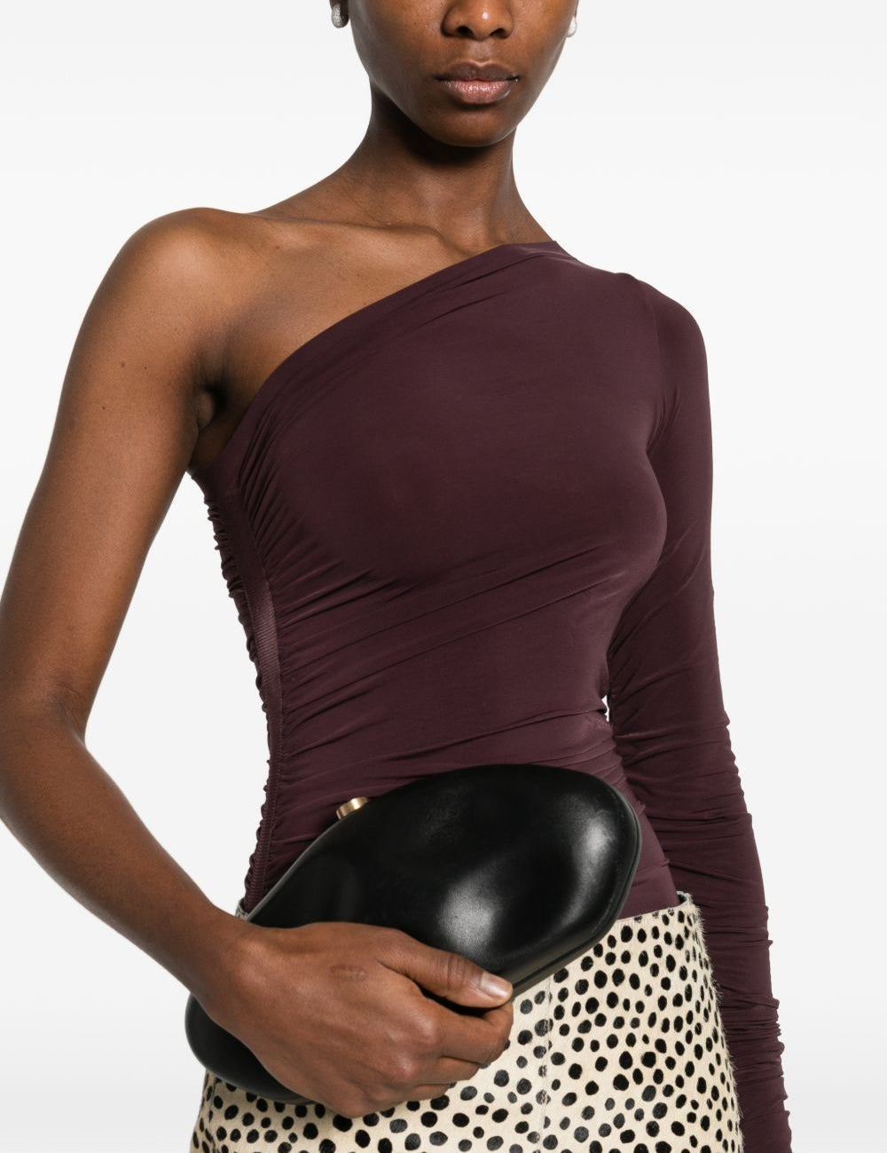 Body monospalla a maniche lunghe in viola Wolford - donna 